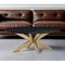 Homeroots 24" Black And Brass Solid Wood And Metal Oval Coffee Table 520636 - alternate 1