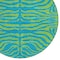 Homeroots 8' Teal Blue And Green Round Animal Print Washable Indoor Outdoor Area Rug 600710 - alternate 7