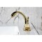 Kingston Brass Knurled Double-Handle 4" Centerset Bathroom Faucet with Brass Pop-Up, Polished Brass KS8612KNL - alternate 3