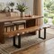 Homeroots 68in Brown and Black Live Edge Solid Wood Dining Bench 379794 - alternate 3