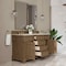 James Martin Vanities Brookfield 60" Double Vanity, Pecan, w/ 3 CM Tajnar Eclos Top 547-V60D-PCN-3TJR - alternate 5