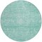 Homeroots 8' Aqua And Ivory Round Damask Washable Indoor Outdoor Area Rug 603355 - alternate 7