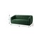 Homeroots 85" Hunter Green Velvet Manufactured Wood Sofa 543937 - alternate 5