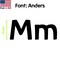 Aacc Self-Adhesive Vinyl Letter: M, Scale: 9 cm. Color: Black Font: Anders by, 4PK AACC-Anders-UM-Black-M9x4 - alternate 1