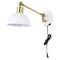 Jonathan Y Lisa 18" Swing Arm 1-Light Modern Midcentury Iron USB Charging Port LED Sconce, White/Brass Gold JYL1301A - alternate 13