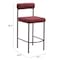 Homeroots Set of Two 26" Red and Bronze Shearling and Steel Low Back Counter Height Bar Chairs 555696 - alternate 6