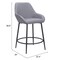 Homeroots Set of Two 25" Gray And Black Fabric And Steel Counter Height Bar Chairs 555703 - alternate 6