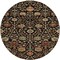 Homeroots 8' Black Brown And Red Round Floral Washable Indoor Outdoor Area Rug 603403 - alternate 8