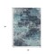 Homeroots 3' X 5' Teal Blue And Navy Blue Abstract Washable Indoor Outdoor Area Rug 630657 - alternate 4