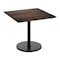Flash Furniture 36" Square Tabletop, Seamless Surface Technology, Dark Brown with 24" Black Round Table Height Base ST-SQ36-WBR-TR24-GG - alternate 1