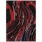Homeroots 5' X 8' Black Red And Gray Abstract Washable Indoor Outdoor Area Rug 600211 - alternate 7