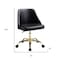 Homeroots Black and Gold Faux Leather Adjustable Height Swivel Rolling Office Chair 554022 - alternate 5