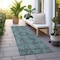 Homeroots 8' Runner Turquoise Oriental Washable Non Skid Indoor Outdoor Runner Rug 563845 - alternate 8
