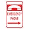 Signmission Emergency Phone W/ Right Arrow Sign, Heavy-Gauge Aluminum, 18" x 24", A-1824-25321 A-1824-25321 - alternate 2
