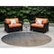 Homeroots 8' Taupe And Gray Round Ombre Washable Indoor Outdoor Area Rug 563705 - alternate 1