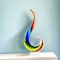 Homeroots 12" Clear Red Blue Yellow Murano Glass Modern Abstract Tabletop Sculpture 376108 - alternate 6