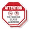 Signmission Attention No Food or Glass Allowed, 6 inch X 6 inch, Plastic Sign, 2PK OC-P-2PACK-6-19 - alternate 1