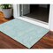 Homeroots 3' X 5' Aqua And Ivory Abstract Washable Indoor Outdoor Area Rug 601020 - alternate 1