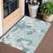 Homeroots 3' X 5' Teal Blue Aqua And Ivory Floral Washable Indoor Outdoor Area Rug 589572 - alternate 1