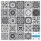 Homeroots 6" X 6" Shades Of Black Mosaic Peel And Stick Removable Tiles 390835 - alternate 1