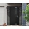 Vdomdoors Steel Door Cynex 6777 Black 2 Sidelight Exterior Windows Stainless Inserts Single Modern Painted-W1 CYNEX6777EXD-BLK-W12+36+12 x H80-Left-hand Inswing - alternate 6