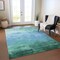 Homeroots 9' X 12' Teal Blue And Aqua Striped Washable Indoor Outdoor Area Rug 610911 - alternate 7