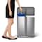 Simplehuman 15 gal Rectangular Step-On Trash Container, Silver, 1 Openings CW2116 - alternate 7