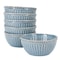 Modern Southern Home Capri 6 Piece 6 Inch Stoneware Embossed Cereal Bowl Set in Blue 750120986M - alternate 1