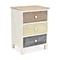 Homeroots 19in White Gray and Natural Distressed Accent Cabinet With Three Drawers 379823 - alternate 1