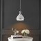 Jonathan Y Homer 10" 1-Light Modern Industrial Metal LED Dome Pendant, White/Chrome JYL9535C - alternate 6