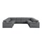 Homeroots Battleship Gray Leather Power Reclining U Shaped Eight Piece Corner Sectional 643956 - alternate 1