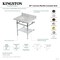 Kingston Brass 30-Inch Carrara Marble Console Sink with Brass Legs and Shelf, 8-Inch, 3-Hole KVPB3030MBSQB1 - alternate 2