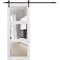 Sartodoors Sliding Barn Door with Hardware, Lucia 2555 White Silk with Clear Glass, 6.6FT Rail Hangers Sturdy LUCIA2555BD-B-WS-1896 - alternate 1