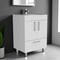 Homeroots 24" White And Silver Wood Freestanding Bathroom Vanity With White Sink 543630 - alternate 5