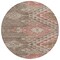 Homeroots 8' Brown And Terra Cotta Round Southwestern Washable Indoor Outdoor Area Rug 603535 - alternate 5