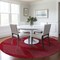 Homeroots 8' Red And Gray Round Geometric Washable Indoor Outdoor Area Rug 598784 - alternate 5