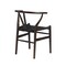 Homeroots Set of Two Brown and Black Solid Wood Wishbone Back Dining Arm Chairs 653934 - alternate 5