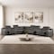 Homeroots Gray Italian Leather Power Reclining Curved Eight Piece Corner Sectional With Console 544985 - alternate 6