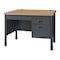 Regency Mesa Steel Single Pedestal Teacher's Office Desk with Center Drawer 48'' x 30'', Medium Oak 66348SPCDMO - alternate 1