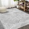 Jonathan Y Jordan High-Low Pile Art Deco Geometric White/Black 4 ft. x 6 ft. Indoor/Outdoor Area Rug SBH103A-4 - alternate 7