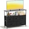 Simple Deluxe TV Stand Dresser for Bedroom Entertainment Center with 5 Fabric Drawers, Storage Organizers Units f 3A88HKCABT5TVBLK - alternate 1
