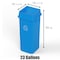 Regal Altair 23 Gallon Square Blue Plastic Recycling Container with Drop Shot Swing Lid, Space-Saving Design ZR-TC-100-BL-23-SW-KIT - alternate 4
