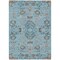 Homeroots 5' X 8' Sky Blue Gray And Charcoal Floral Washable Indoor Outdoor Area Rug 605486 - alternate 5