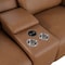 Homeroots Chestnut Italian Leather Power Reclining U Shaped Twelve Piece Sectional With Console 634662 - alternate 5