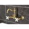 Kingston Brass Two-Handle Wall Mount Bridge Kitchen Faucet, Brushed Brass KS1267PX - alternate 6