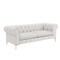 Homeroots 87" White Faux Leather Chesterfield Solid Wood Sofa 543943 - alternate 1