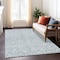 Homeroots 5' X 8' Denim Blue And Ivory Damask Washable Indoor Outdoor Area Rug 595134 - alternate 4