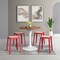 Leisuremod Tresse Stackable Plastic Square Dining Stool with Wicker Seat, Red TS12R - alternate 4