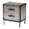 Baxton Studio Jacey Vintage Silver Metal 2-Drawer End Table 251-13874-ZORO - alternate 1