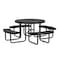 Leisure Craft Round Picnic Table, Black, Surface Mount, 46 in T46ROSM-BLACK - alternate 1
